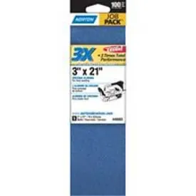 Norton 49263 Sanding Belt, 3 in W, 21 in L, 100 Grit, Fine, Zirconia Aluminum Abrasive :PK  5: QUANTITY: 1