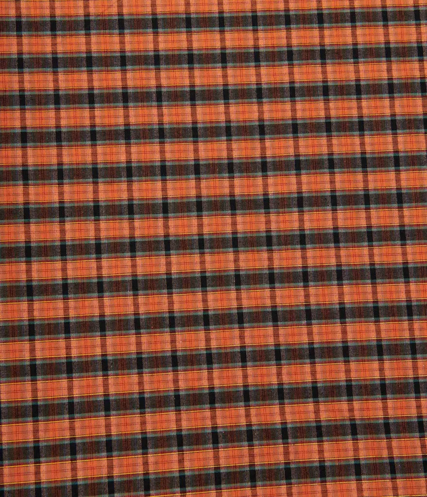 Orange Plaid Square Scarf by Unique Vintage