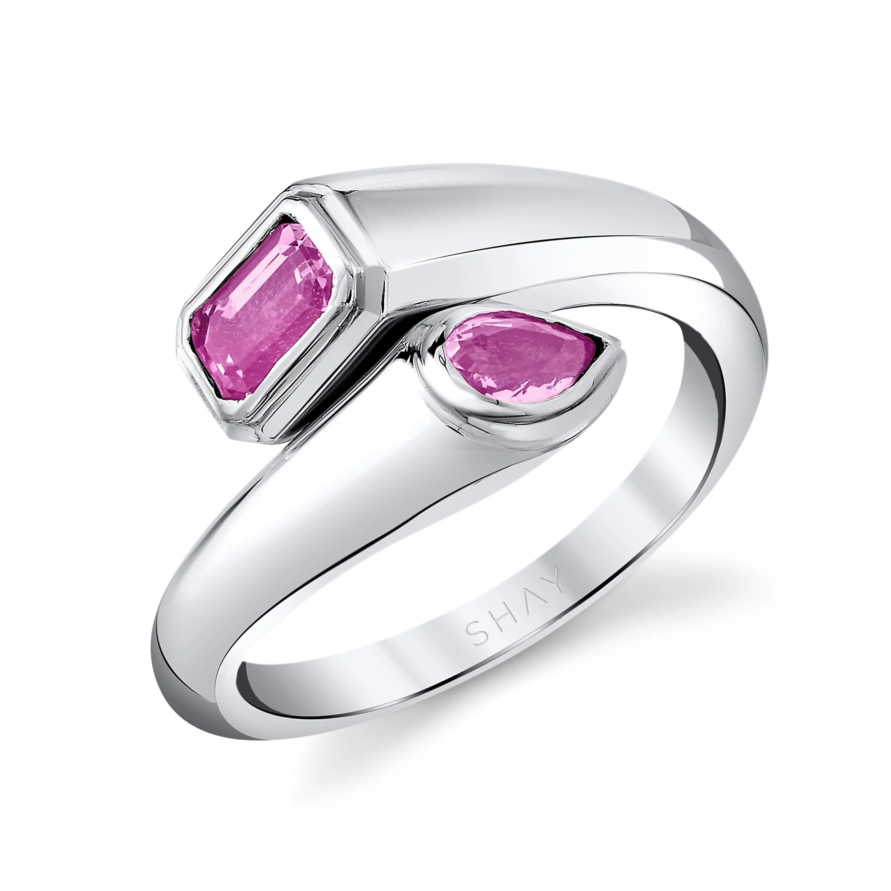 PINK SAPPHIRE BYPASS PINKY RING