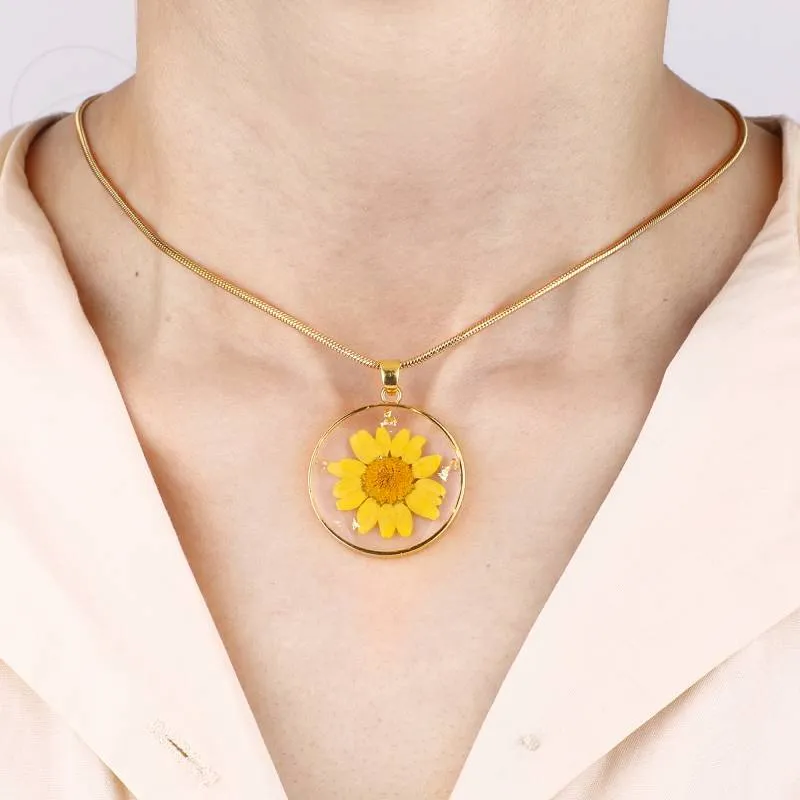 Pressed Birth Flower Necklace