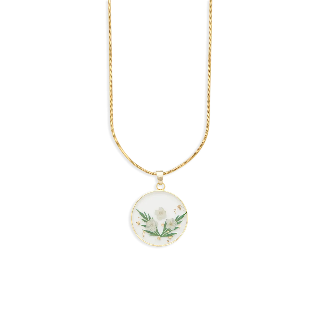 Pressed Birth Flower Necklace