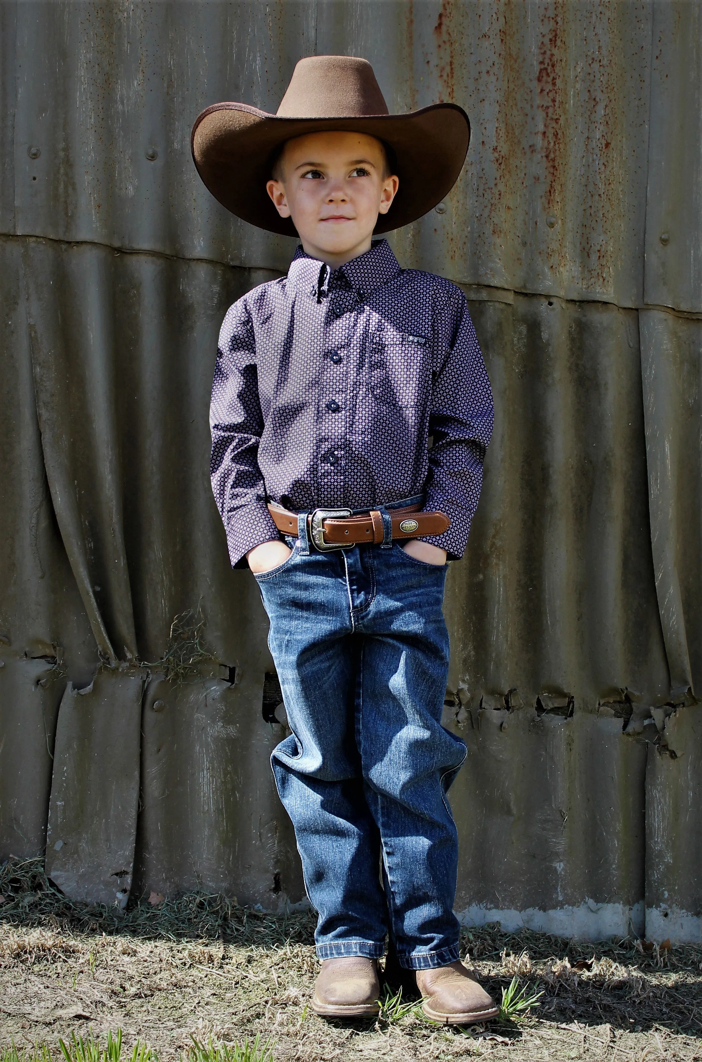 Pure Western Boys Bradley Print L/S Shirt - P1W3101395