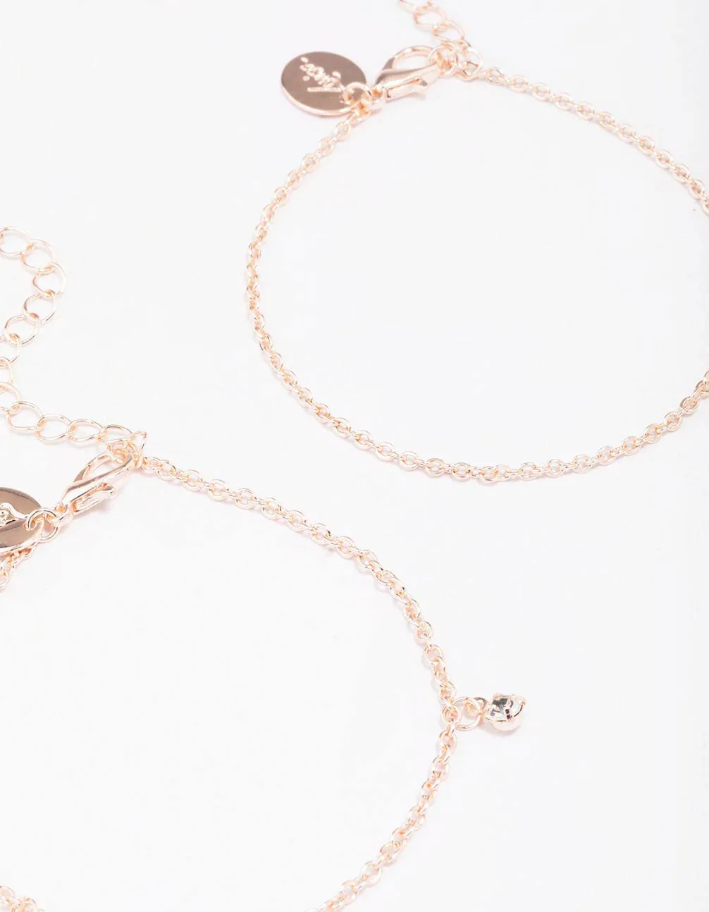 Rose Gold Butterfly Diamante Bracelet Pack