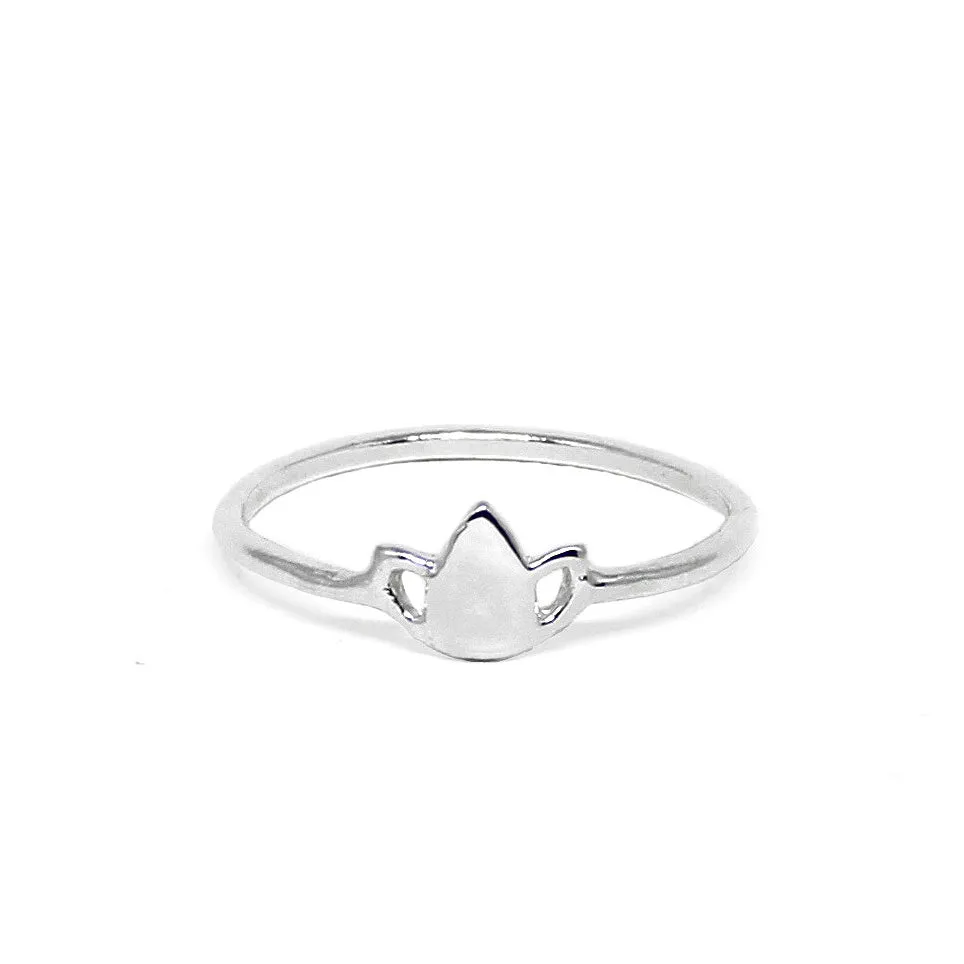 Teeny Tiny Lotus Ring | Sterling | final sale