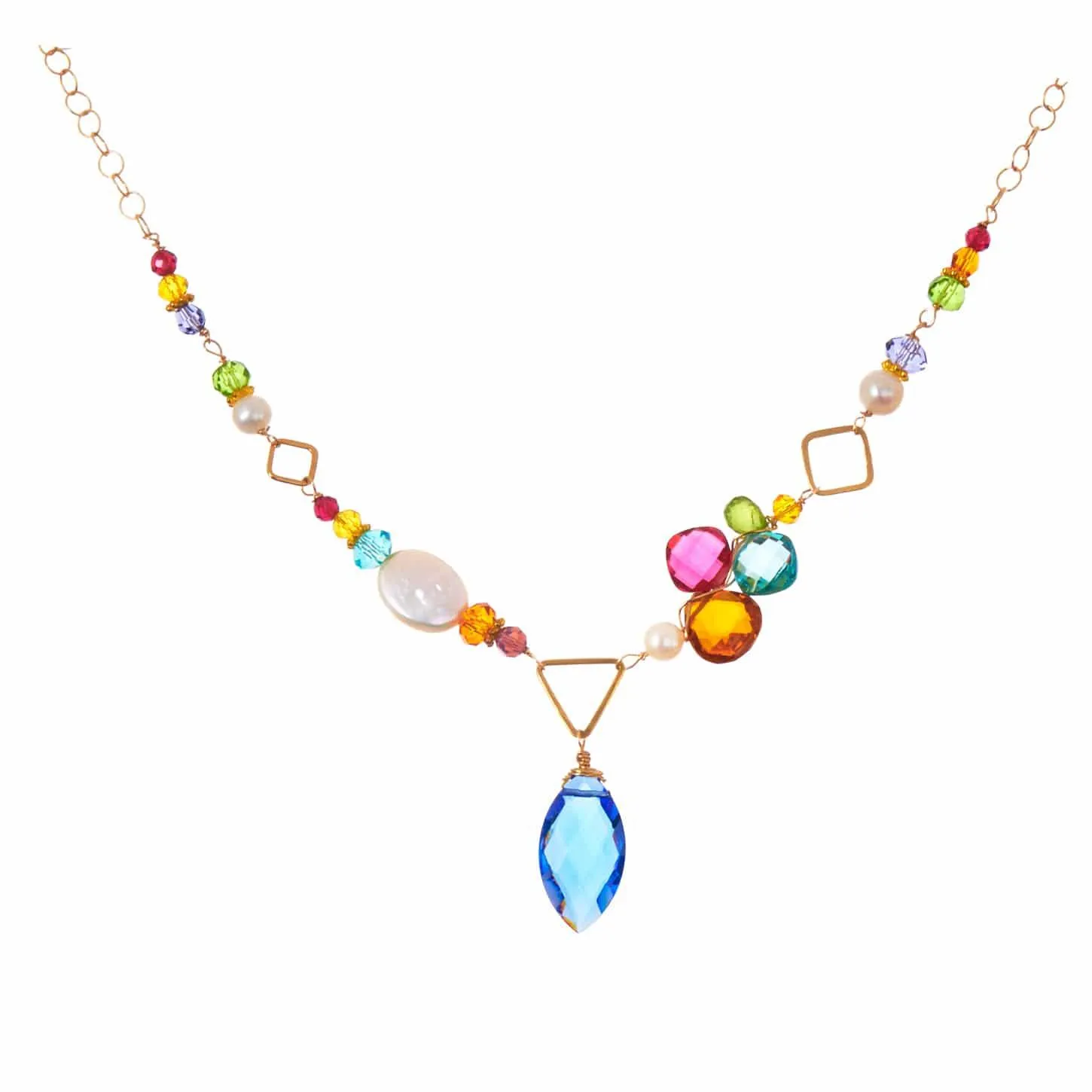 Unique Asymmetrical Colorful Kaleidoscope Necklace