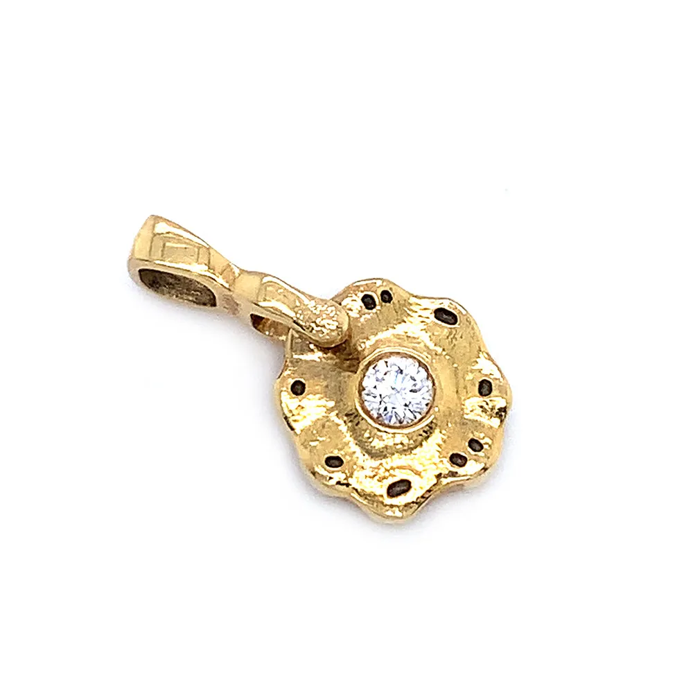 Yellow Gold & Diamond Pendant - "Flora"